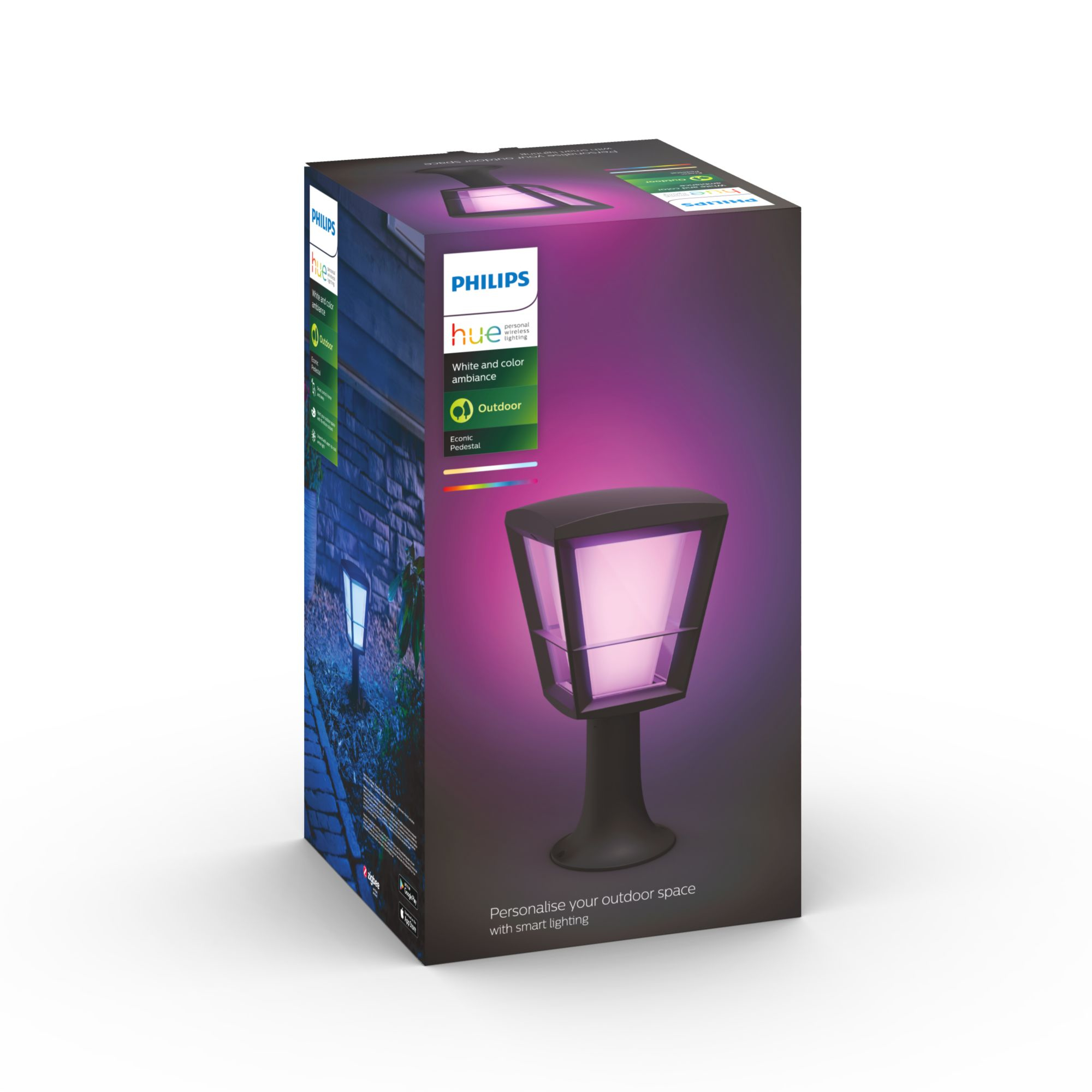 Philips Hue WCA Econic Outdoor Pedestal Lantern | 15 W | 2000-6500 Hue White Colour Ambiance