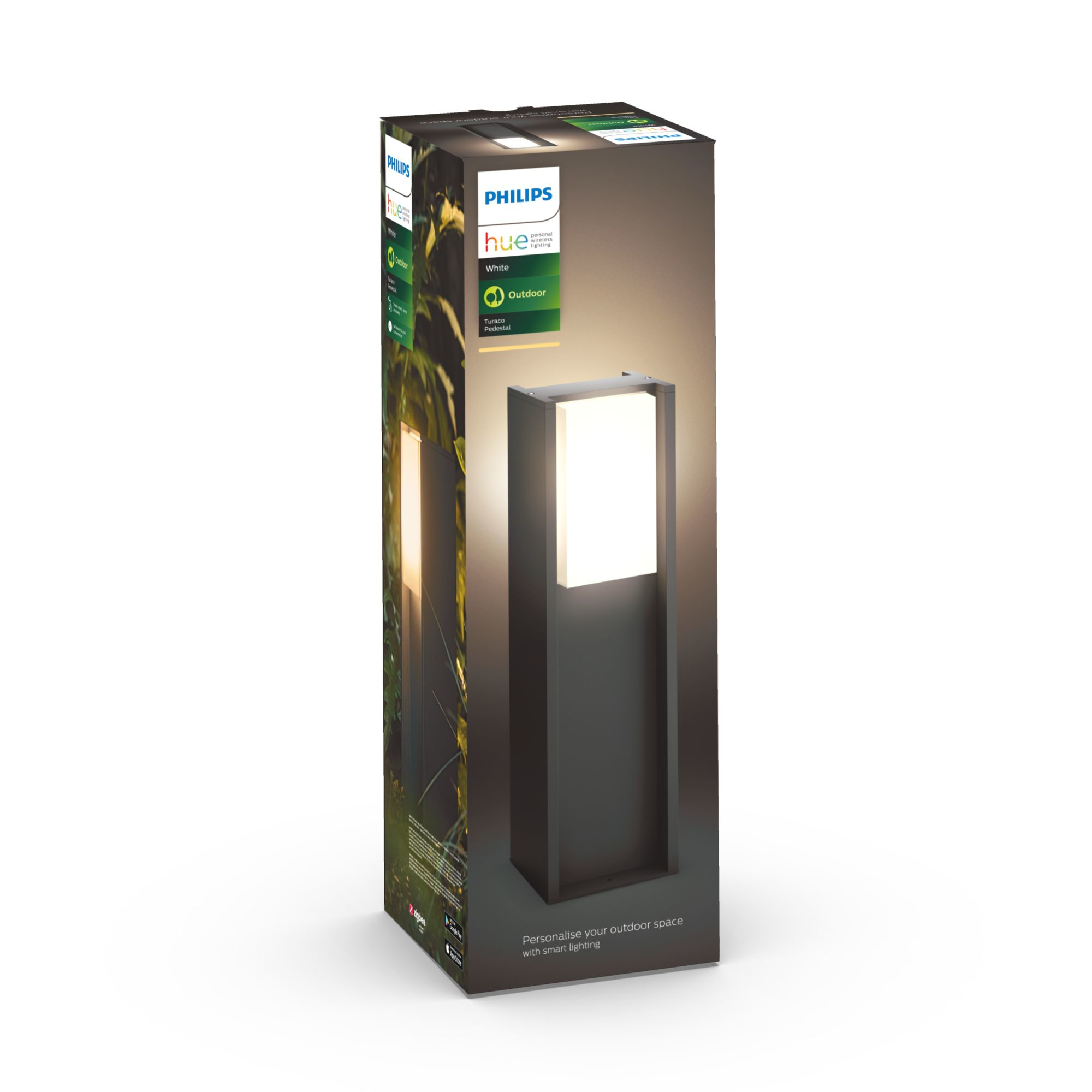 Philips Hue Turaco Outdoor Pedestal Lantern | E27 | 9 W | Warm white
