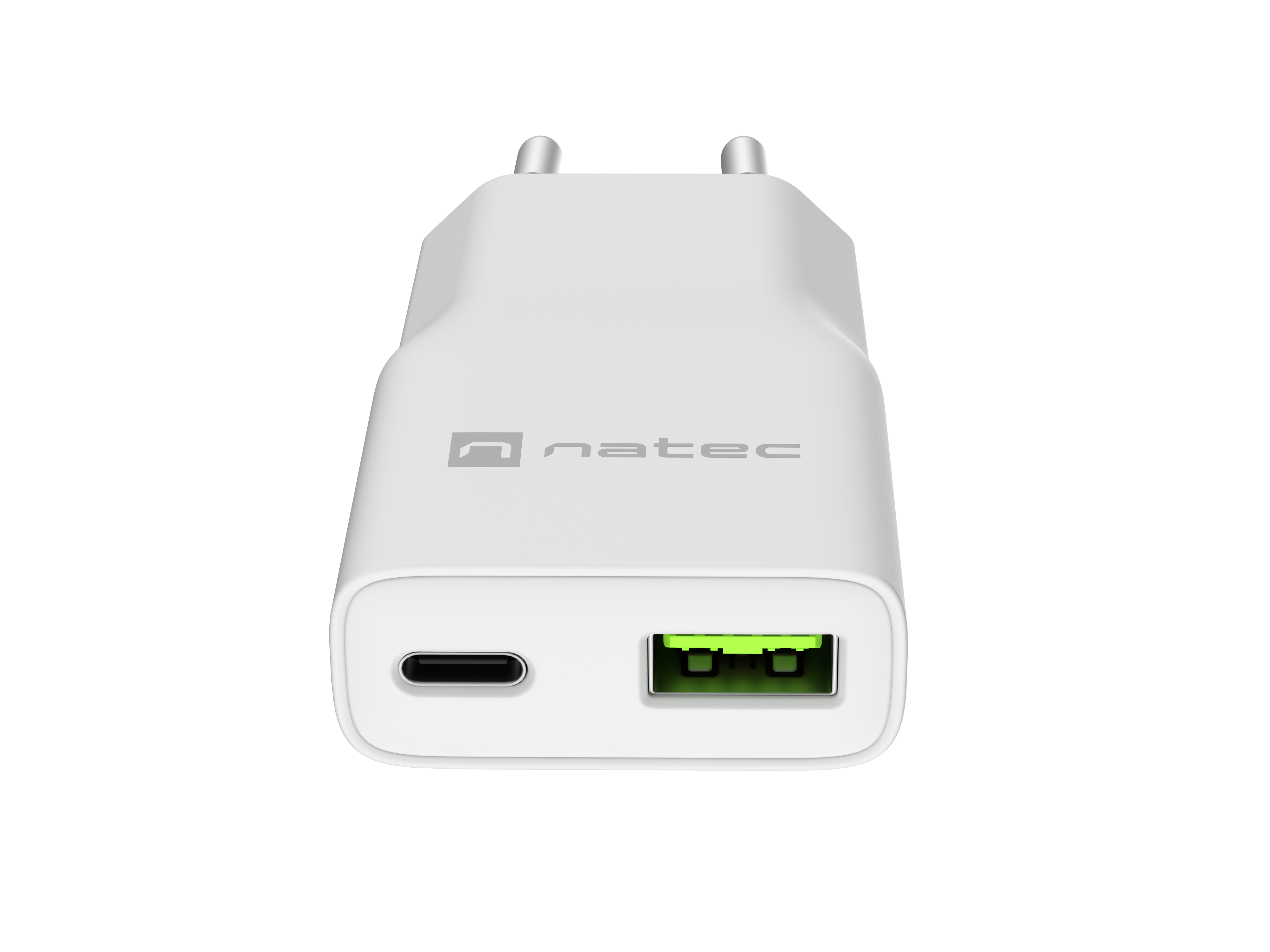 Natec Ribera USB Charger Gan Slim USB 1X USB-A + 1X USB-C 20W | NUC-2376