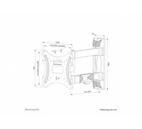 Neomounts Wall mount | WL40-550BL12 | Full motion, Tilt, Swivel | 32-55 " | Maximum weight (capacity) 35 kg | Black