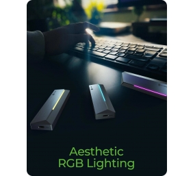Raidsonic Icy Box M.2 SATA/NVMe SSD Enclosure with USB 3.2 Gen 2 Type-C and RGB light | Warranty IB-1826MCL-CU31 month(s)