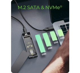 Raidsonic Icy Box M.2 SATA/NVMe SSD Enclosure with USB 3.2 Gen 2 Type-C and RGB light | Warranty IB-1826MCL-CU31 month(s)