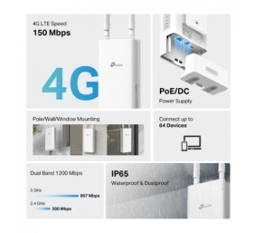 TP-Link Archer MR402-Outdoor 4G AC1200 Dual Band Wi-Fi Outdoor Maršrutizatorius