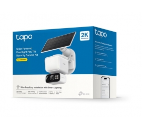 TP-LINK | Tapo C615F KIT | Solar-Powered Floodlight Pan/Tilt Security Camera Kit | 3 MP | F/1.6 | H.264 | MicroSD Card Up to 512 GB