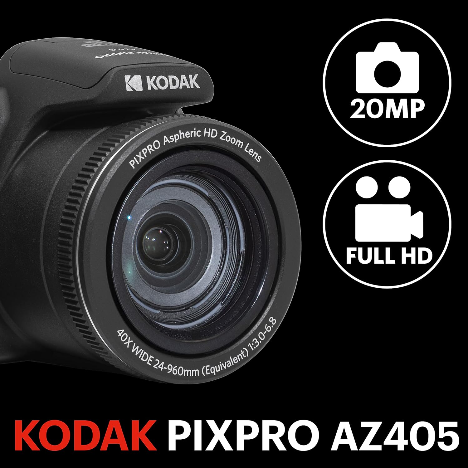 Kodak | Digital Camera | Pixpro AZ405 | 16 MP | Optical zoom 40x x | Display diagonal 3 " | Video recording | Black