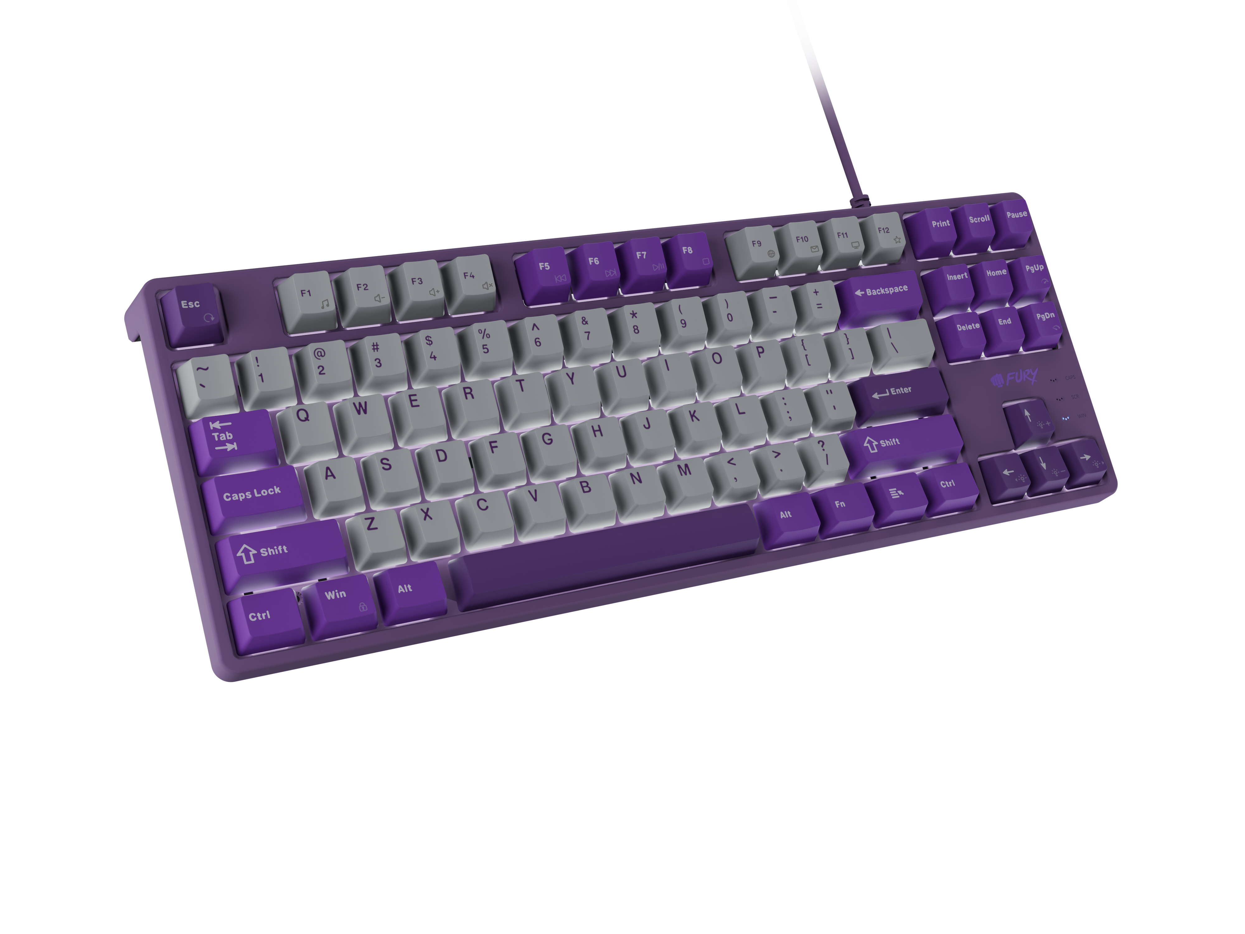 Fury | Kanabo K2 | Gaming Keyboard | Wired | US | Linear | Gray/Purple