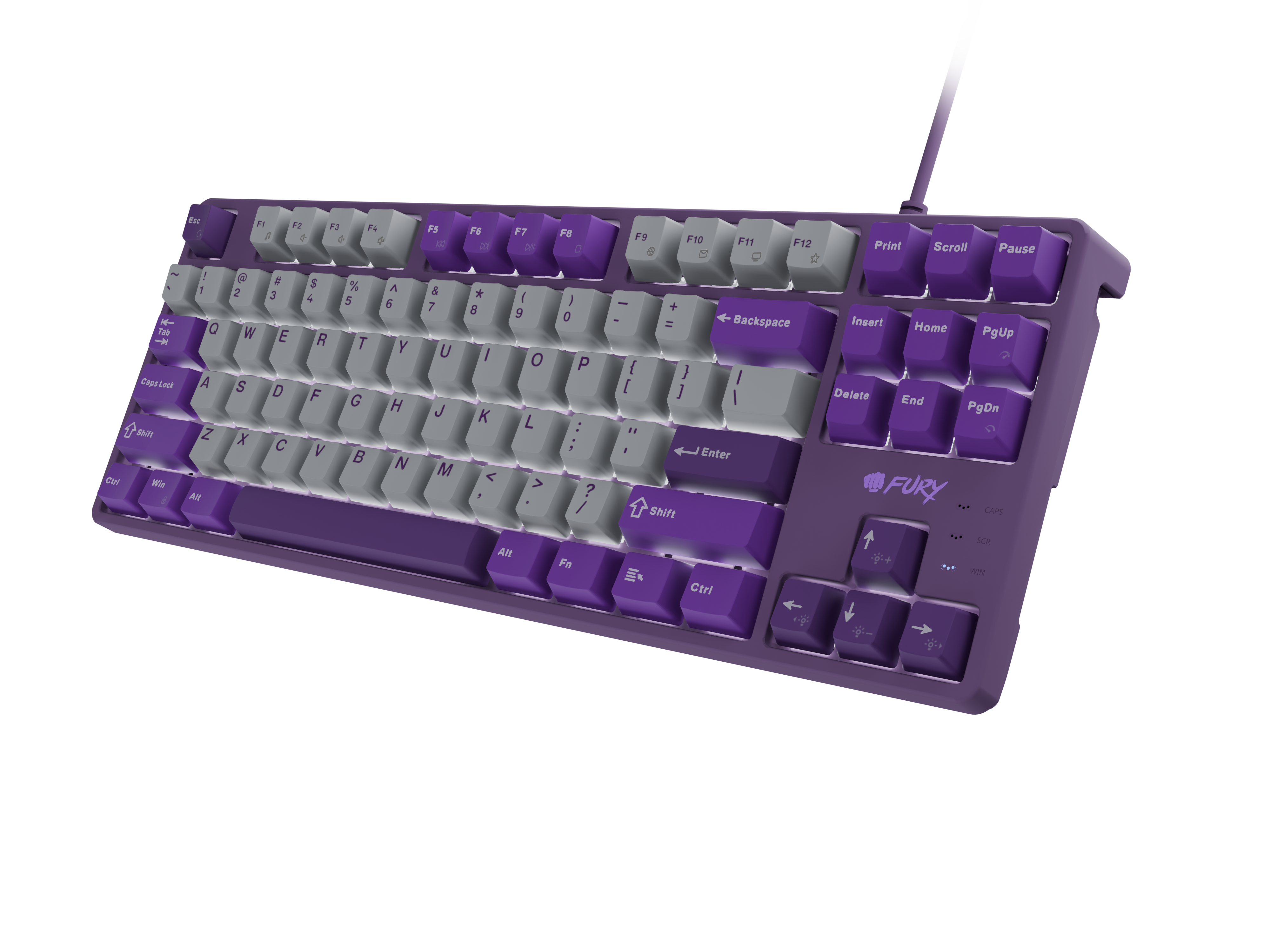 Fury | Kanabo K2 | Gaming Keyboard | Wired | US | Linear | Gray/Purple