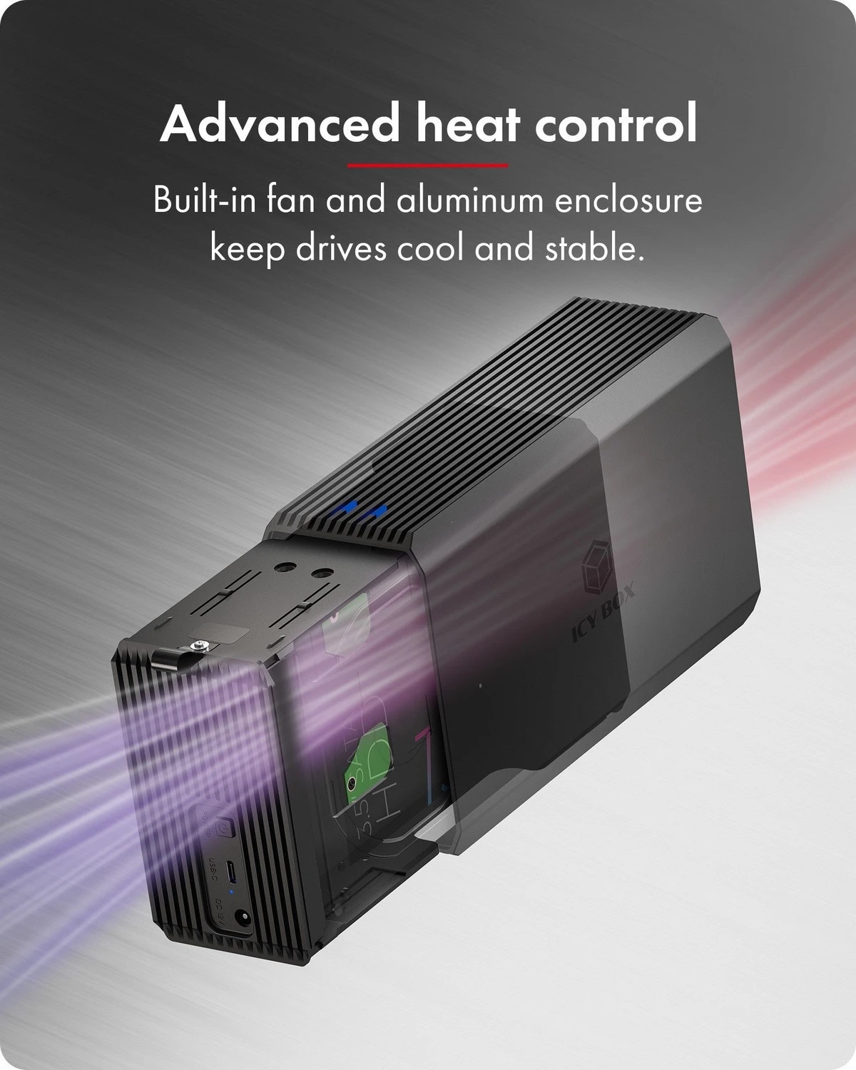 Raidsonic | RAID-System Dual bay, HDD/SSD USB 3.2 (Gen 2) with fan | IB-RD3720-CU3