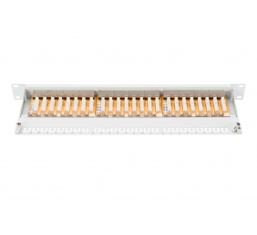 Digitus | Patch Panel | DN-91624S | White | Category: CAT 6; Ports: 24 x RJ45; Retention strength: 7.7 kg; Insertion force: 30N max | 48.2 x 4.4 x 10.9 cm