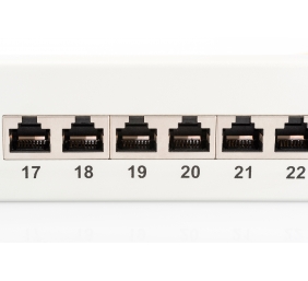 Digitus | Patch Panel | DN-91624S | White | Category: CAT 6; Ports: 24 x RJ45; Retention strength: 7.7 kg; Insertion force: 30N max | 48.2 x 4.4 x 10.9 cm