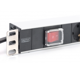 Aluminum outlet strip with switch | DN-95402 | Sockets quantity 7