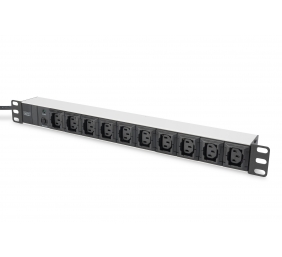 Digitus Aluminum outlet strip, IEC C14 plug | DN-95404 | Sockets quantity 10