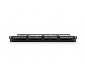 Digitus | Patch Panel | DN-91524U | Category: CAT 5e; Ports: 24 x RJ45; Retention strength: 7.7 kg; Insertion force: 30N max | 48.2 x 4.4 x 10.9 cm | Black