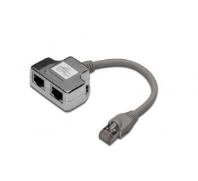Digitus | CAT 5e patch cable adapter, 2x CAT 5e, shielded | DN-93904 | 0.19 m | Black | RJ45 socket to RJ45 plug