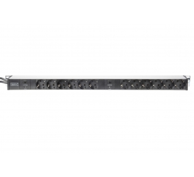 Digitus Aluminum Outlet Strip with overload protection | DN-95405 | Sockets quantity 12
