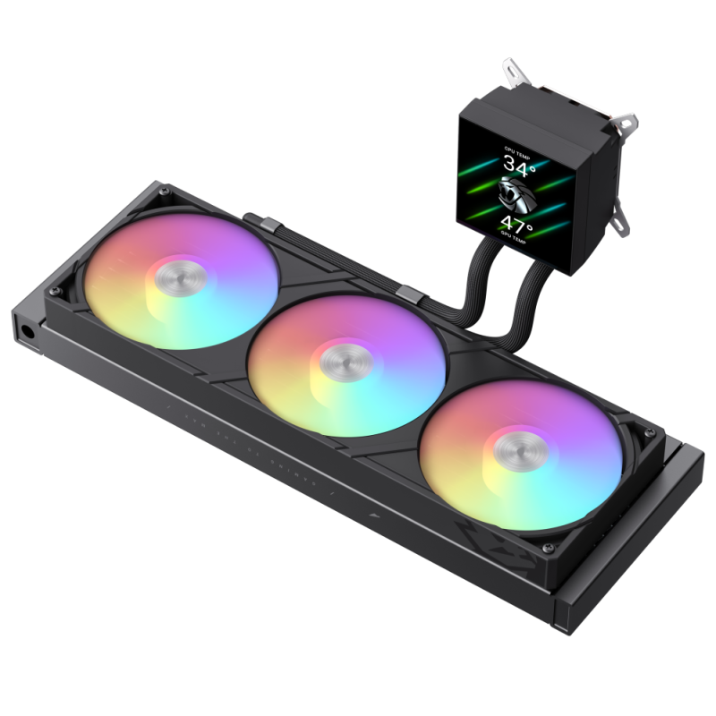 Gamemax CPU Liquid Cooler | GLACIER 360 LCD BK | Black