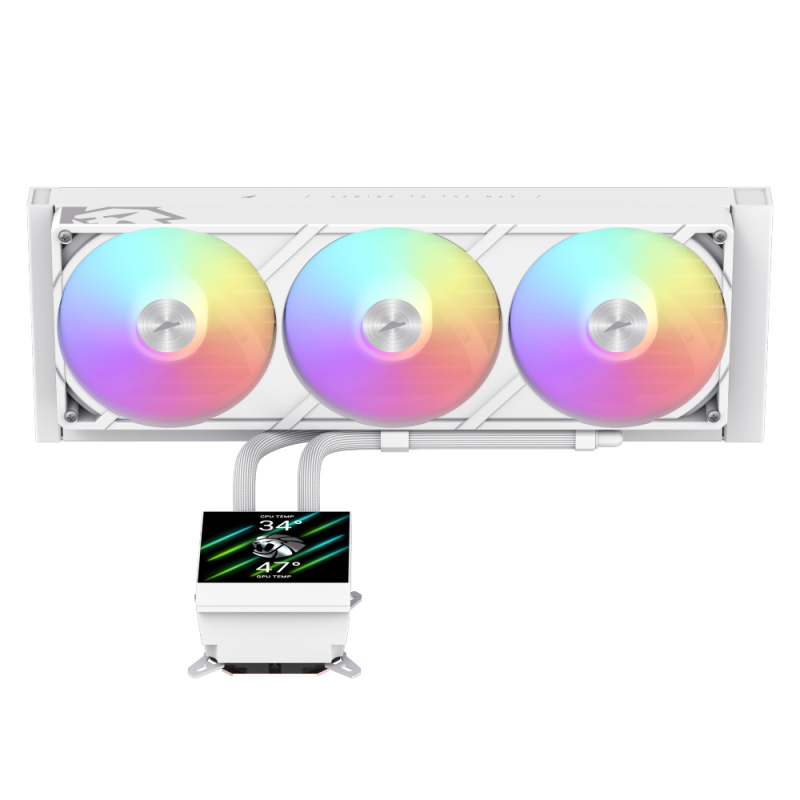 Gamemax CPU Liquid Cooler | GLACIER 360 LCD WH | White