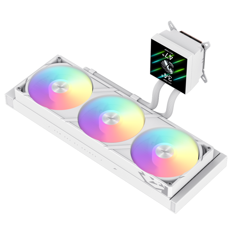 Gamemax CPU Liquid Cooler | GLACIER 360 LCD WH | White