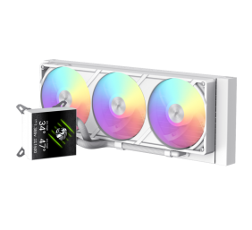 Gamemax CPU Liquid Cooler | GLACIER 360 LCD WH | White