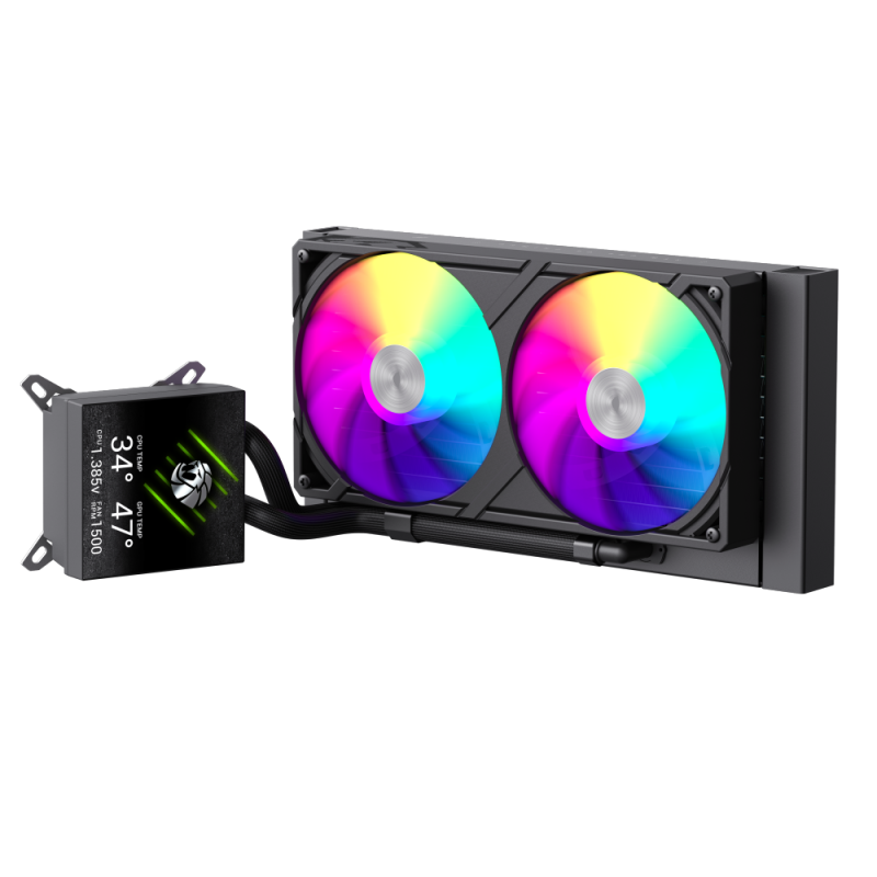 Gamemax CPU Liquid Cooler | GLACIER 240 LCD BK | Black