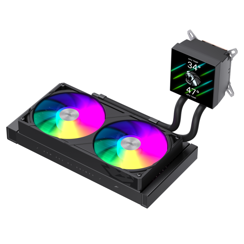 Gamemax CPU Liquid Cooler | GLACIER 240 LCD BK | Black