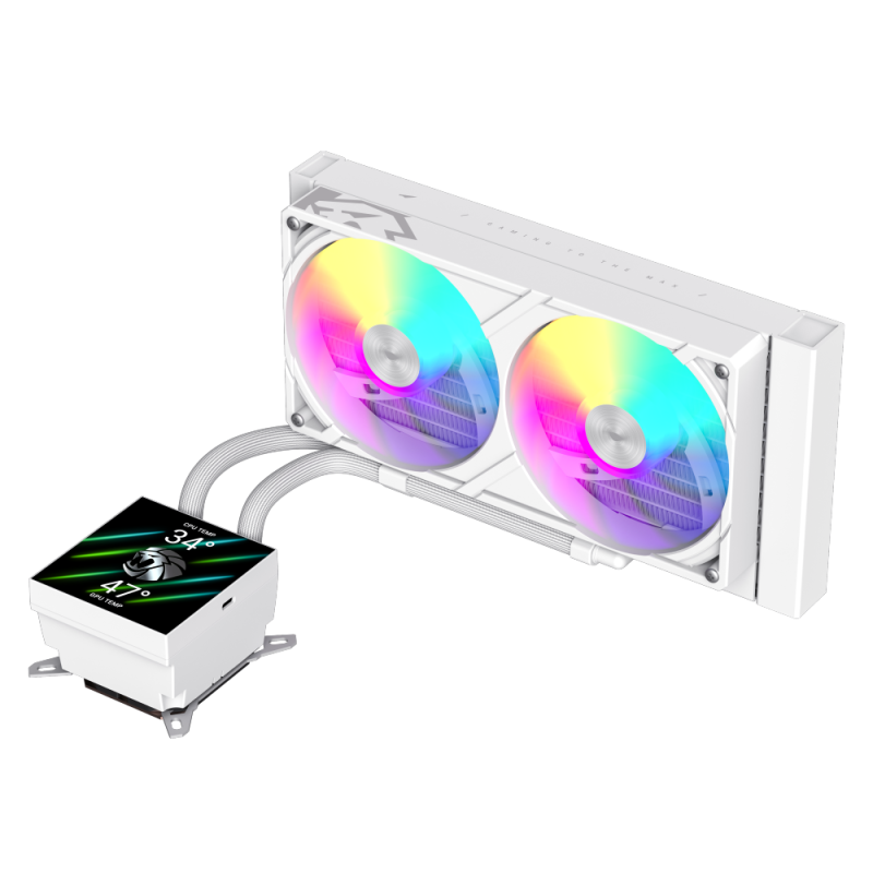 Gamemax CPU Liquid Cooler | GLACIER 240 LCD WH | White