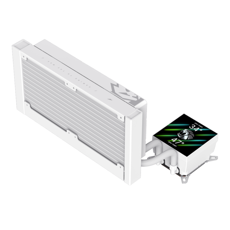 Gamemax CPU Liquid Cooler | GLACIER 240 LCD WH | White