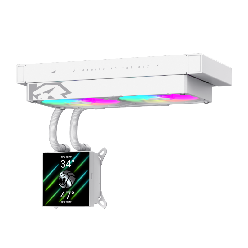 Gamemax CPU Liquid Cooler | GLACIER 240 LCD WH | White