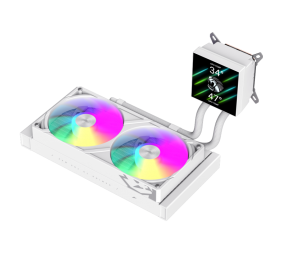 Gamemax CPU Liquid Cooler | GLACIER 240 LCD WH | White