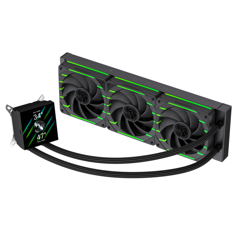 Gamemax CPU Liquid Cooler | HAILSTORM 360 LCD BK | Black