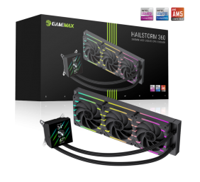 Gamemax CPU Liquid Cooler | HAILSTORM 360 LCD BK | Black