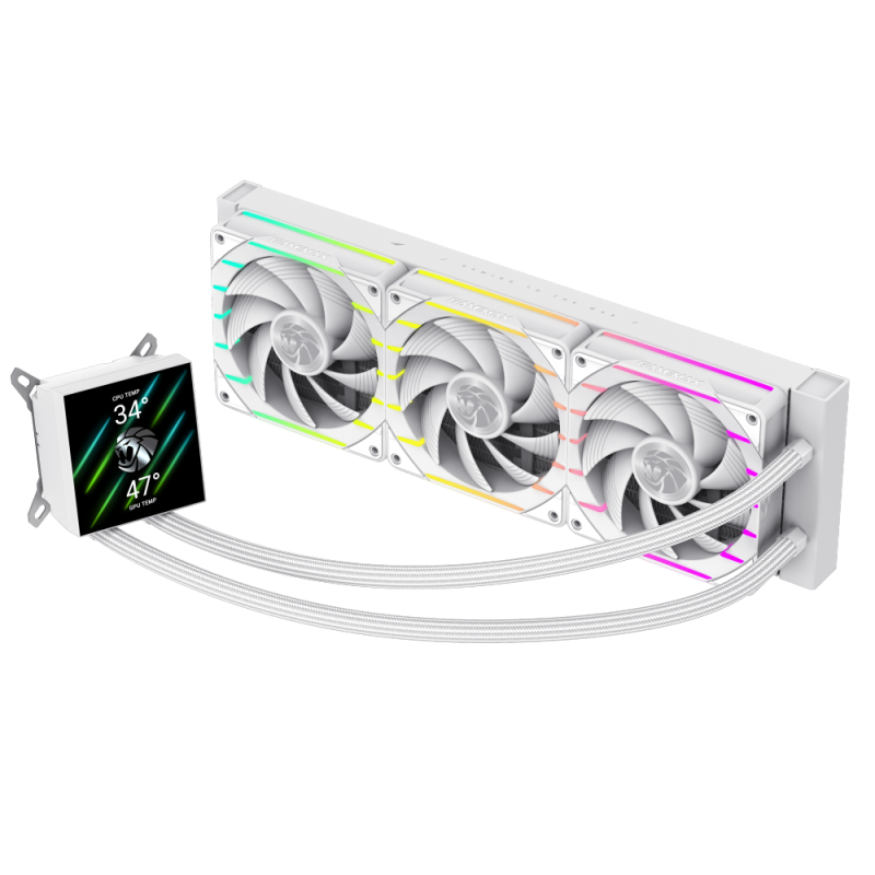 Gamemax CPU Liquid Cooler | HAILSTORM 360 LCD WH | White