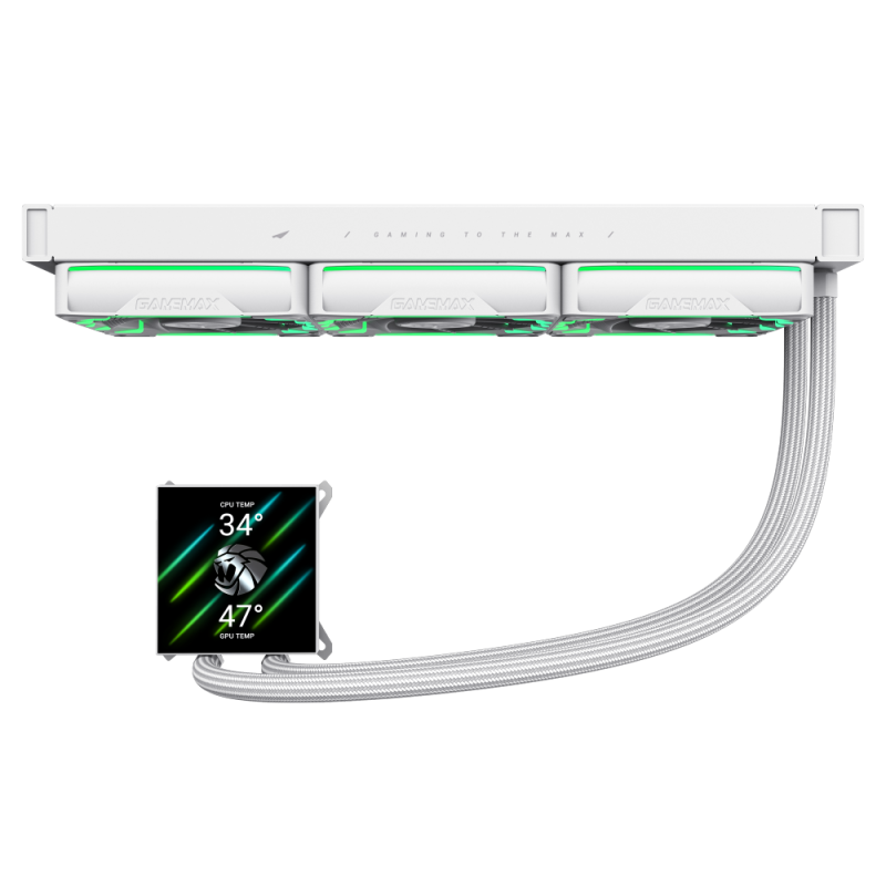Gamemax CPU Liquid Cooler | HAILSTORM 360 LCD WH | White