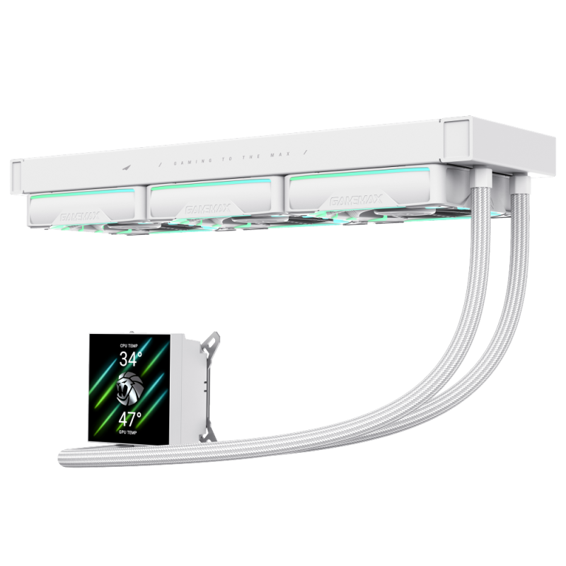 Gamemax CPU Liquid Cooler | HAILSTORM 360 LCD WH | White