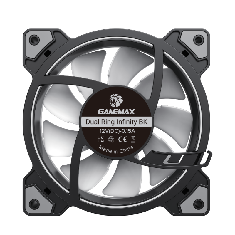 Gamemax Case Fan | DUAL RING INFINITY BK | Black