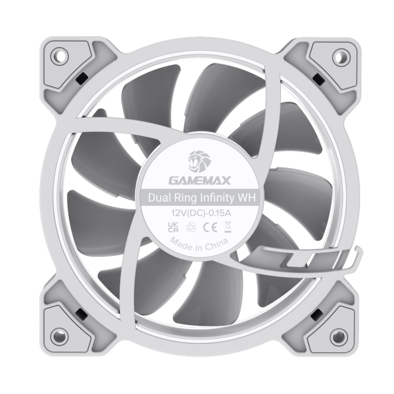 Gamemax Case Fan | DUAL RING INFINITY WH | White