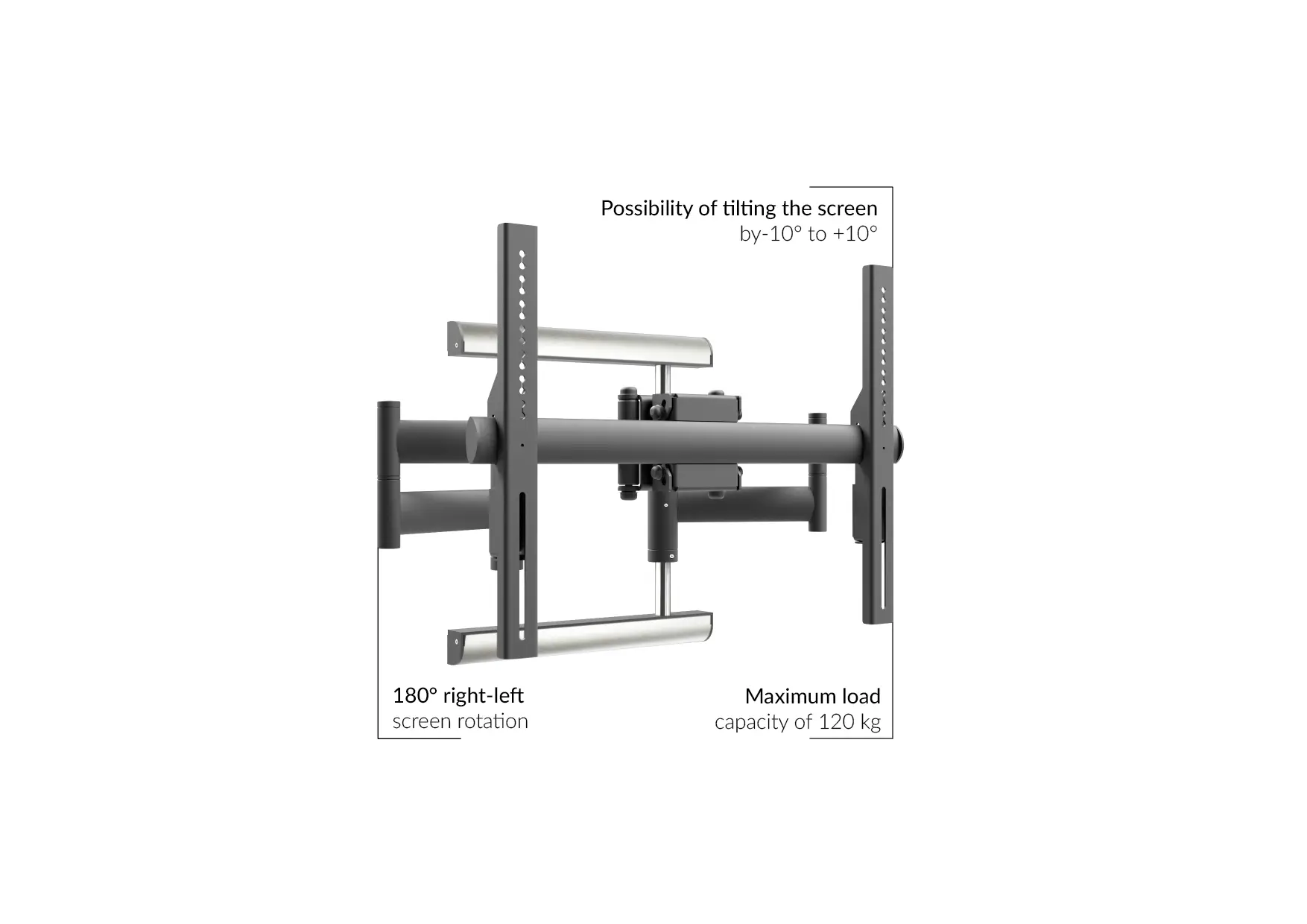 EDBAK Wall mount | Heavy Duty Swing Arm | Tilt | 42-98 " | Maximum weight (capacity) 120 kg | Black