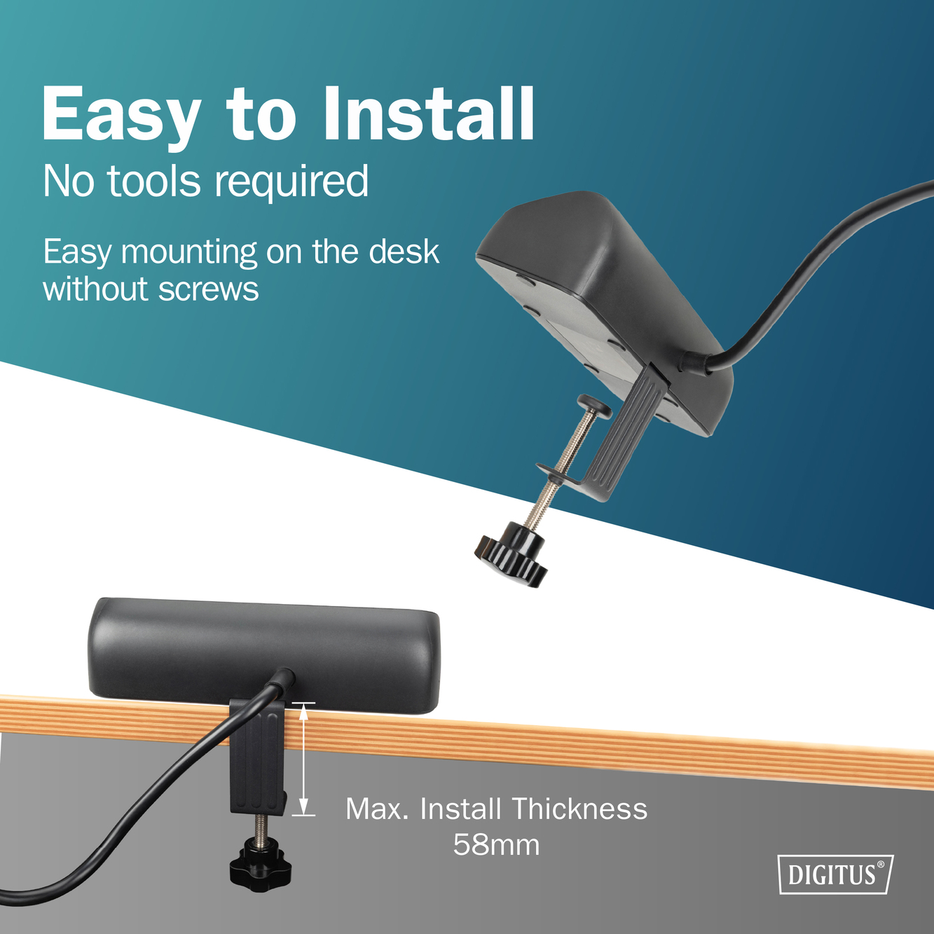 Digitus 3-way office socket strip with 2x USB-A and 1x USB-C connections | DA-70625