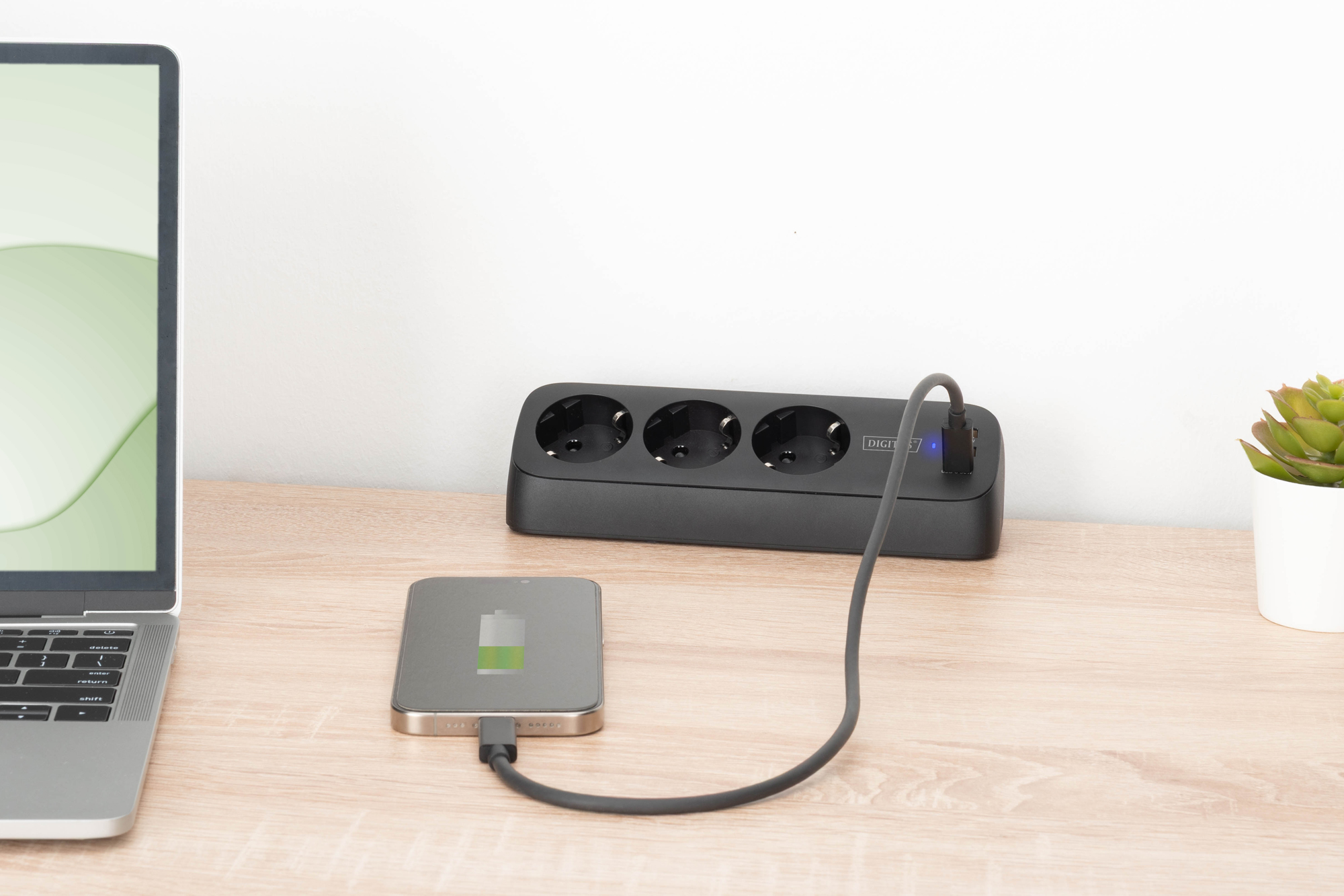 Digitus 3-way office socket strip with 2x USB-A and 1x USB-C connections | DA-70625