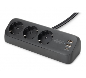 Digitus 3-way office socket strip with 2x USB-A and 1x USB-C connections | DA-70625