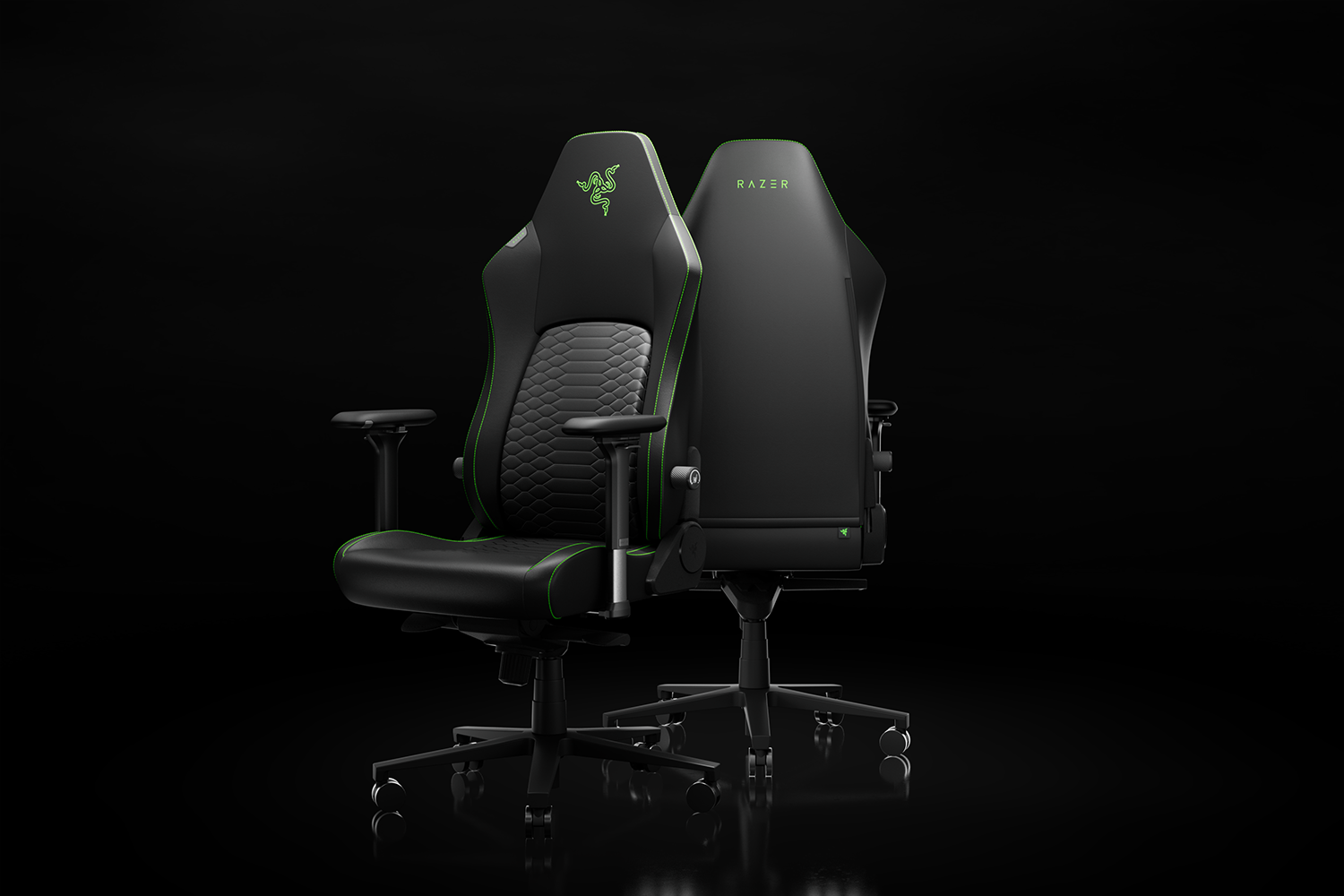 Razer Ergonomic Gaming Chair with Breathable Comfort | Iskur V2 NewGen | Black/Green