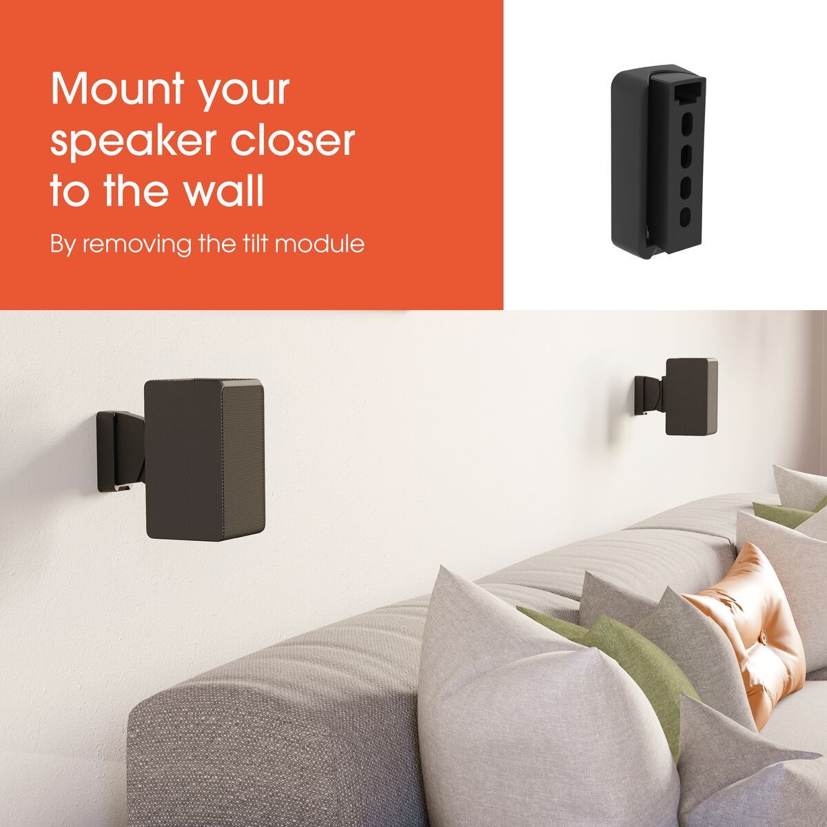 Vogels Wall mount | SWM 3021 Universal Speaker Wall Mount | Tilt, rotate | Maximum weight (capacity) 5 kg | Black