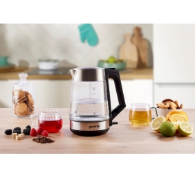 Gorenje | K17OGS | Kettle | Electric | 1.7 L | 2200 W | 360° rotational base | Stainless steel/Glass | Stainless steel