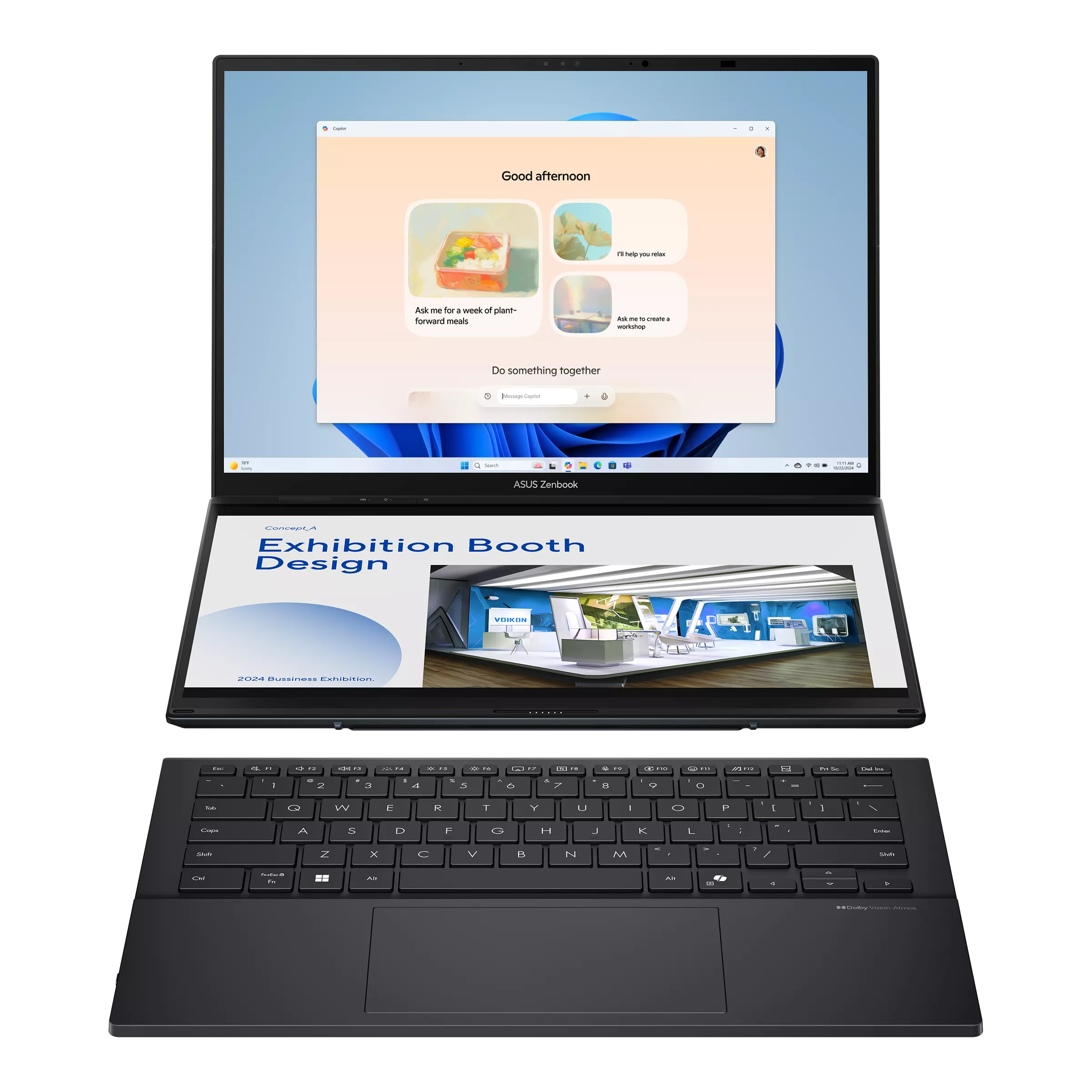 Asus Zenbook Duo UX8406CA-QL358X | Inkwell Gray | 14 " | OLED | Touchscreen | FHD | 1920 x 1200 pixels | 60 Hz | Glossy | Intel Core Ultra 7 | 255H | 16 GB | LPDDR5X | Solid-state drive capacity 1000 GB | Intel Arc Graphics | Windows 11 Pro | 802.11be | B