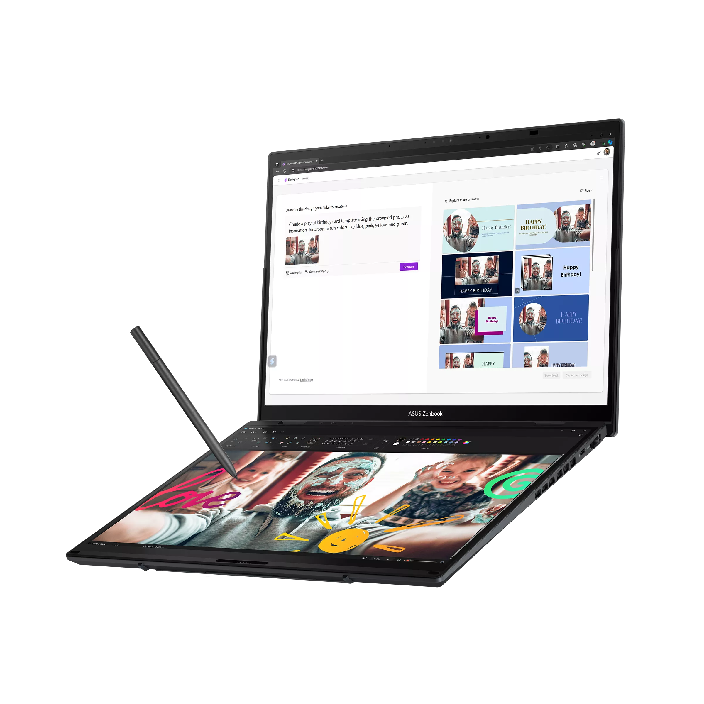 Asus Zenbook Duo UX8406CA-QL358X | Inkwell Gray | 14 " | OLED | Touchscreen | FHD | 1920 x 1200 pixels | 60 Hz | Glossy | Intel Core Ultra 7 | 255H | 16 GB | LPDDR5X | Solid-state drive capacity 1000 GB | Intel Arc Graphics | Windows 11 Pro | 802.11be | B