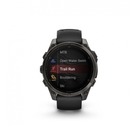 Garmin Fenix 8 Išmanusis laikrodis 47 mm AMOLED Sapphire,Carbon grey DLC,Black/Pebble grey sil. band