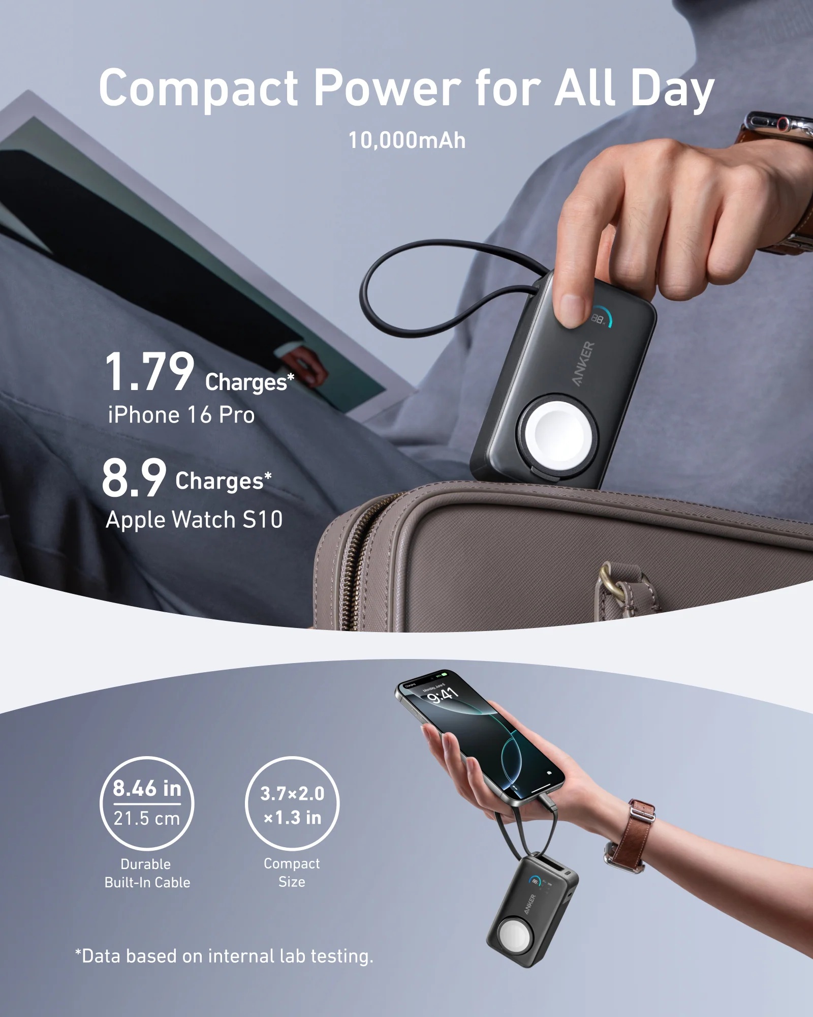Anker MagGo Power Bank | 10000 mAh | Black Stone
