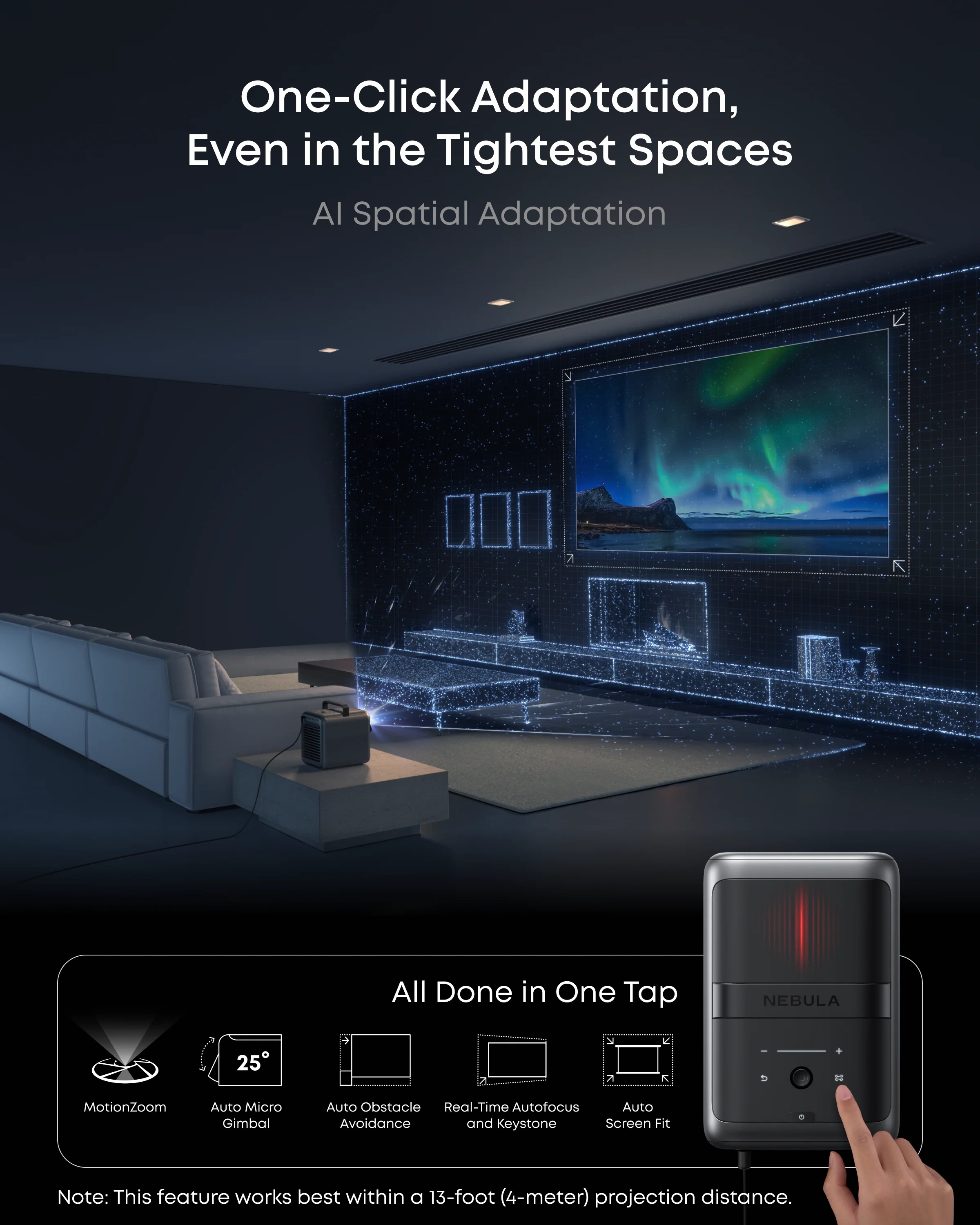 Anker Nebula | Laser Projector | 4K UHD (3840 x 2160) | 3500 ANSI lumens | Black/Gray