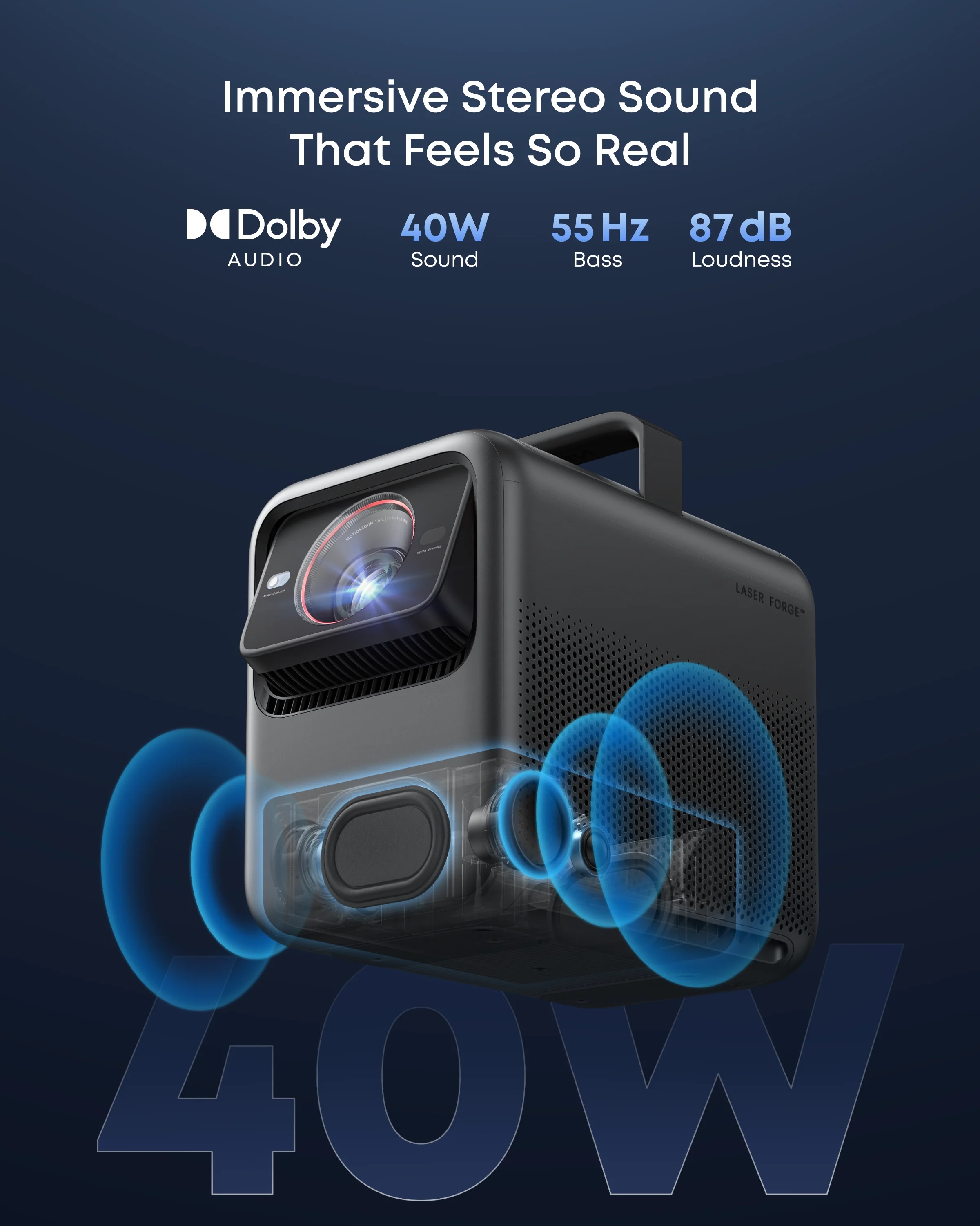 Anker Nebula | Laser Projector | 4K UHD (3840 x 2160) | 3500 ANSI lumens | Black/Gray