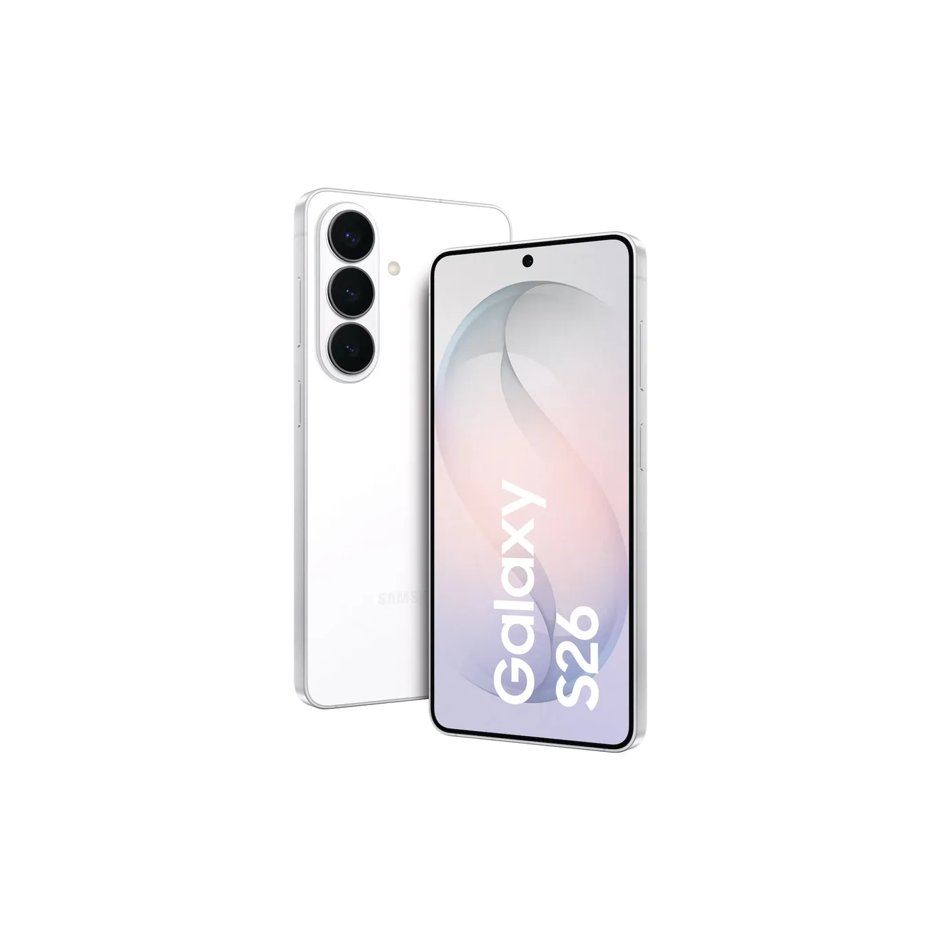 Samsung | Galaxy | S26 | White | 6.3 " | Dynamic AMOLED 2X | 1080 x 2340 pixels | Exynos | 2600 | Internal RAM 12 GB | 512 GB | Dual SIM | 3G | 4G | 5G | Main camera resolution 50 MP | Secondary camera resolution 10 MP | Android | 16 | 4300 mAh